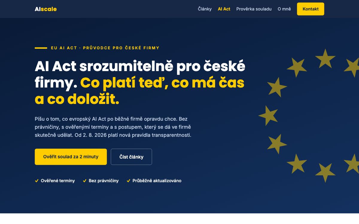Náhled webu AIscale