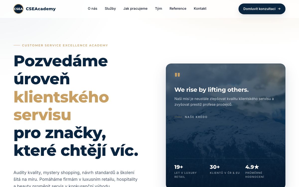 Náhled webu CSEAcademy